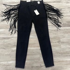 BNWT Judy Blue High Waist Skinny Fit frayed black jeans